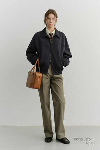 PLEATED CHINO SLACKS KHAKI