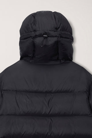 UNISEX HOODED VOLUME GOOSE DOWN JACKET BLACK