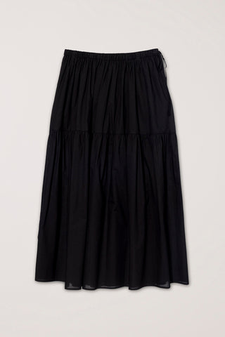 TIERED MAXI SKIRT BLACK