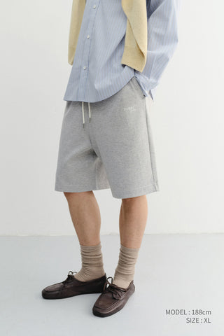 UNISEX LOGO SWEAT SHORTS MELANGE GREY