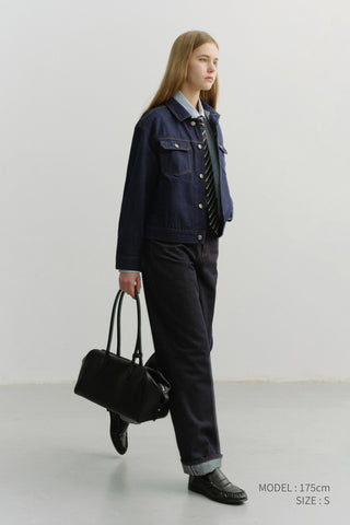 UNISEX DENIM TRUCKER JACKET INDIGO NAVY