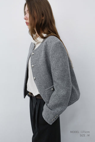 CLASSIC TWEED JACKET MELANGE GREY