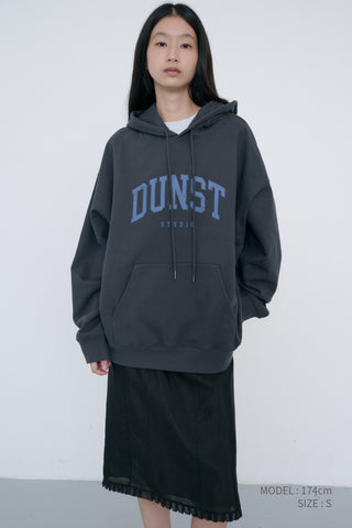 UNISEX ARCH LOGO HOODIE CHARCOAL GREY