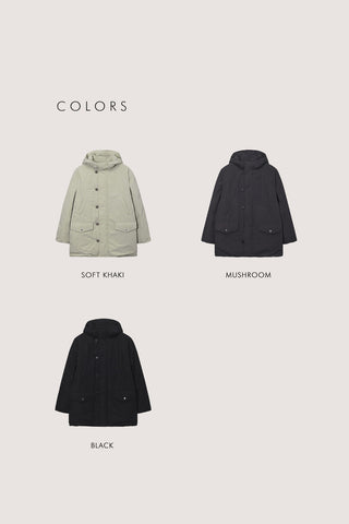 UNISEX GOOSE DOWN PARKA JACKET BLACK