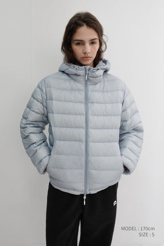 UNISEX LIGHT GOOSE DOWN JACKET GREYISH BLUE