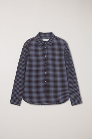 ESSENTIAL SLIM CHECKED SHIRT BROWN