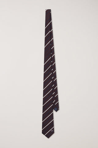 STRIPED TIE BURGUNDY