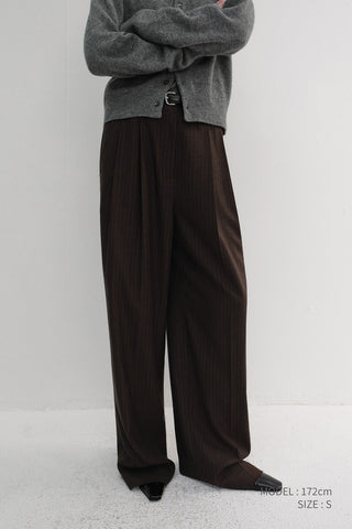 WINTER FLANNEL SLACKS DARK BROWN STRIPE