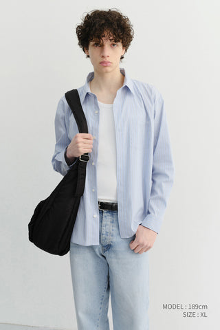 UNISEX CROPPED STRIPED SHIRT BLUE STRIPE