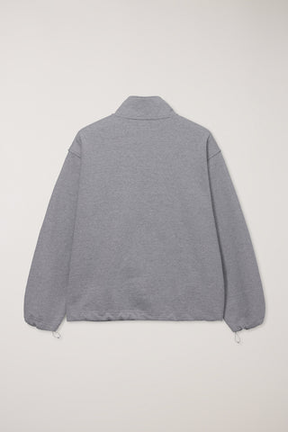 UNISEX RELAXED HALF ZIP-UP SWEATSHIRT MELANGE GREY