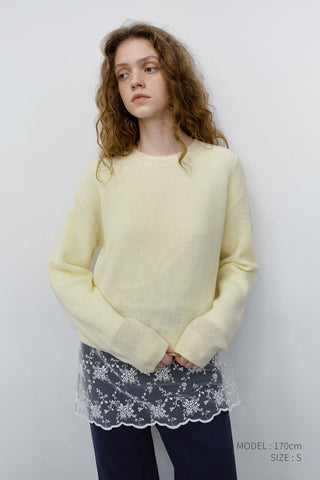 UNISEX HAIRLY SWEATER LEMON BUTTER