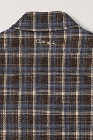 UNISEX QUILTED FLANNEL SHIRT BROWN CHECK