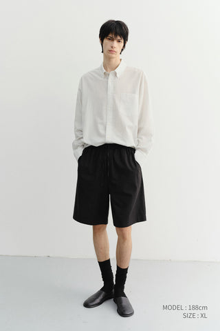 UNISEX CLASSIC STRIPED BD OVERSHIRT CREAM