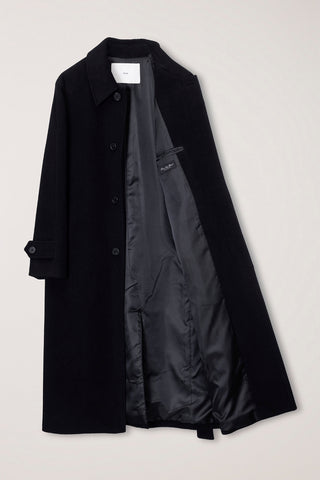 UNISEX BELTED CASHMERE MAC COAT BLACK