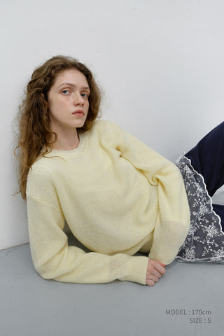 UNISEX HAIRLY SWEATER LEMON BUTTER
