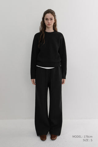 UNISEX JERSEY WIDE PANTS BLACK