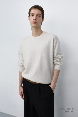 UNISEX ESSENTIAL CREWNECK SWEATER MELANGE IVORY