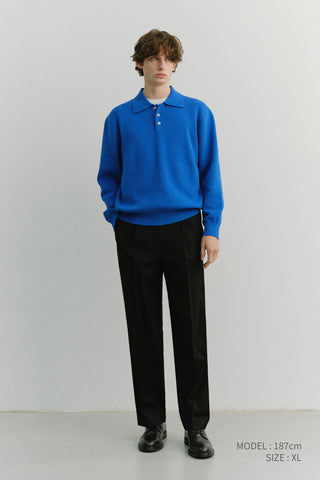 UNISEX CASHMERE COLLARED SWEATER BLUE