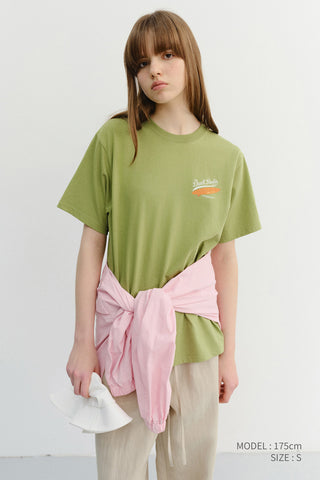 UNISEX SUMMER HOLIDAY SURF BOARD T-SHIRT OLIVE GREEN