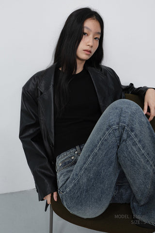 HALF SLEEVE KNIT TOP BLACK