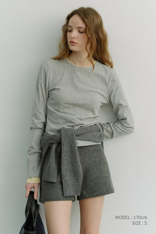 ESSENTIAL CREW-NECK T-SHIRT MELANGE GREY