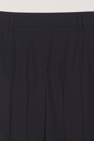 PLEATS LONG SKIRT BLACK