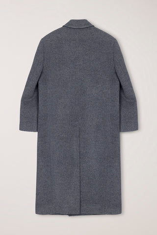 UNISEX TAILORED DOUBLE-BREASTED CASHMERE COAT MELANGE GREY