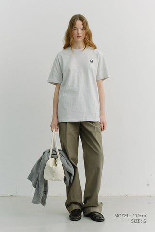 UNISEX LOGO CREASE T-SHIRT LIGHT MELANGE GREY