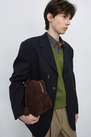 CLASSIC 28 SUEDE BAG DEEP BROWN