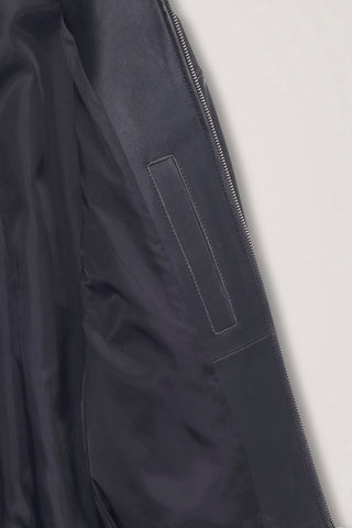 UNISEX REFINED LEATHER BLOUSON BRUSHED BLACK