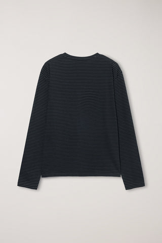 UNISEX MUTED STRIPED T-SHIRT CHARCOAL