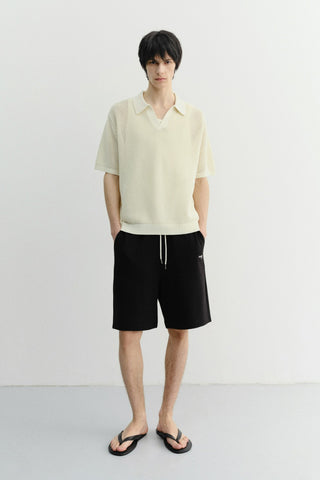 UNISEX LOGO SWEAT SHORTS BLACK