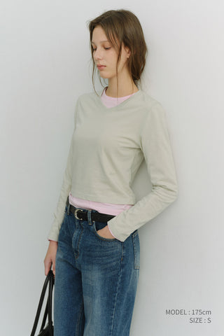 ESSENTIAL PETIT V-NECK T-SHIRT SOFT MINT