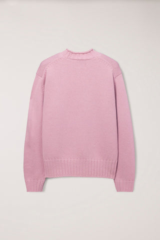 UNISEX CHUNKY ROLL NECK SWEATER SOFT PINK