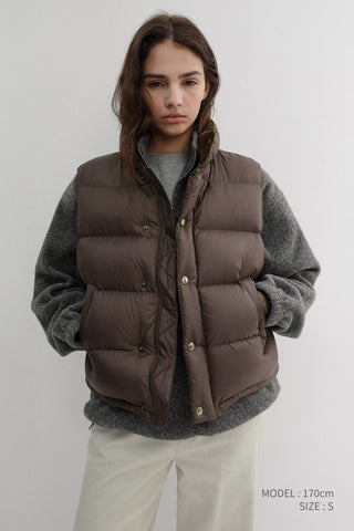 UNISEX GOOSE DOWN VEST BROWN