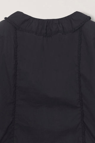 FRILL COLLARED BLOUSE BLACK