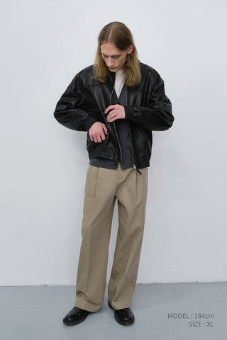 UNISEX REFINED LEATHER BLOUSON BLACK