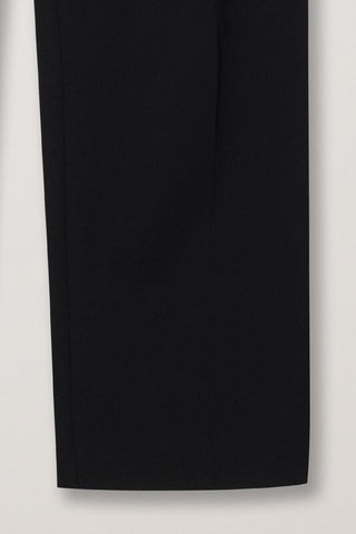 DOUBLE PLEATED SLACKS BLACK
