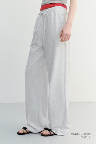 SUMMER WIDE JOGGER PANTS LIGHT MELANGE GREY