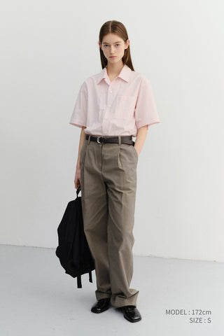 UNISEX OPEN COLLARED SHIRT SOFT PINK