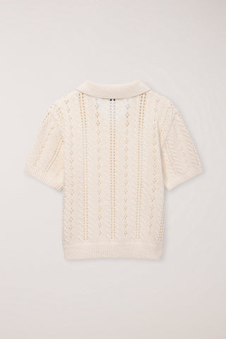 COLLARED HALF SLEEVE CARDIGAN CREAM
