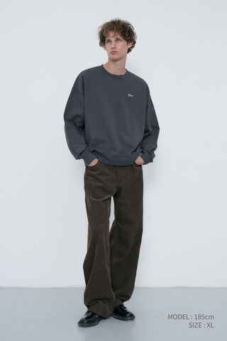 UNISEX GARMENT DYED SWEATSHIRT WASHED BLACK