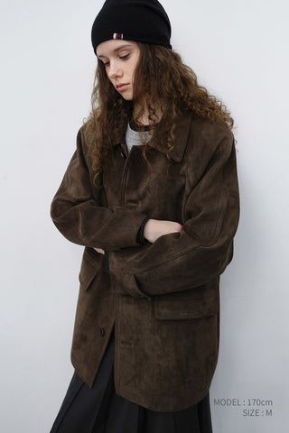 UNISEX LILY ALTER-SUEDE HALF JACKET ETOUPE KHAKI