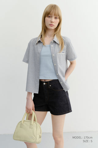 LACED CHECKED SHIRT BLUE CHECK