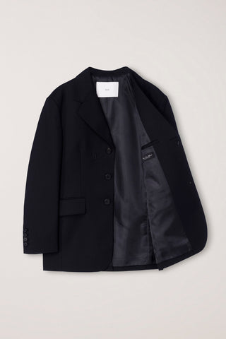 UNISEX REFINED MASCULINE WOOL BLAZER BLACK