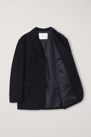 UNISEX REFINED MASCULINE WOOL BLAZER BLACK