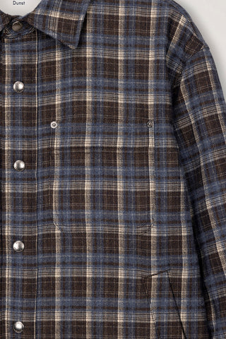 UNISEX QUILTED FLANNEL SHIRT BROWN CHECK
