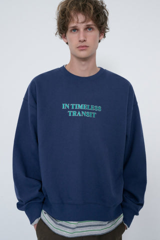 UNISEX SLOGAN SWEATSHIRT NAVY