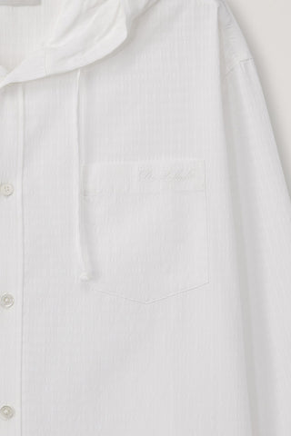 UNISEX CLASSIC HOODED SHIRT WHITE CHECK