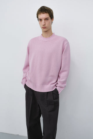UNISEX CHUNKY ROLL NECK SWEATER SOFT PINK